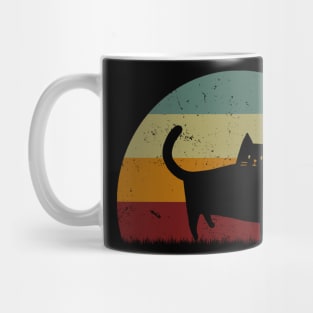 Black Cat No Retro Sunset Mug